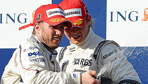Rosberg gegen Heidfeld (l.).Rosberg gegen Heidfeld (l.): Zwei Deutsche kämpfen um das Erbe des Rekordweltmeisters. Rosberg gegen Heidfeld (l.).Rosberg gegen Heidfeld (l.): Zwei Deutsche kämpfen um das Erbe des Rekordweltmeisters.