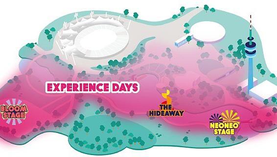 Der Gel&auml;ndeplan zu den Experience Days beim Superbloom 2026.