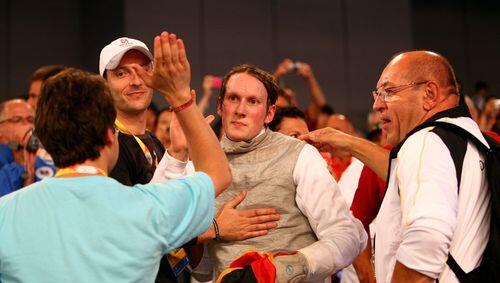 Olympiasieger Benjamin kleibrink sieht nach seinem Sieg ziemlich geschafft aus. Olympiasieger Benjamin kleibrink sieht nach seinem Sieg ziemlich geschafft aus.