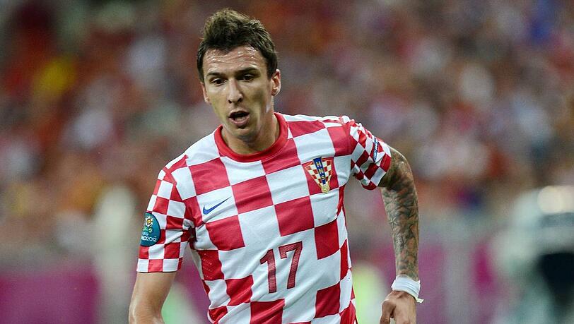 Mario Mandzukic vom FC Bayern im Nationaltrikot von Kroatien. Mario Mandzukic vom FC Bayern im Nationaltrikot von Kroatien.