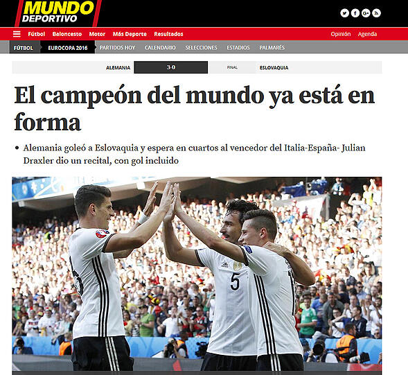 mundodeportivo.com (Spanien): "Der Weltmeister ist in Form"