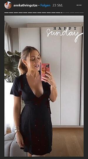 Kein Babybauch zu sehen: Erst drei Wochen zuvor hat Ann-Kathrin Götze ein Kind zur Welt gebracht.