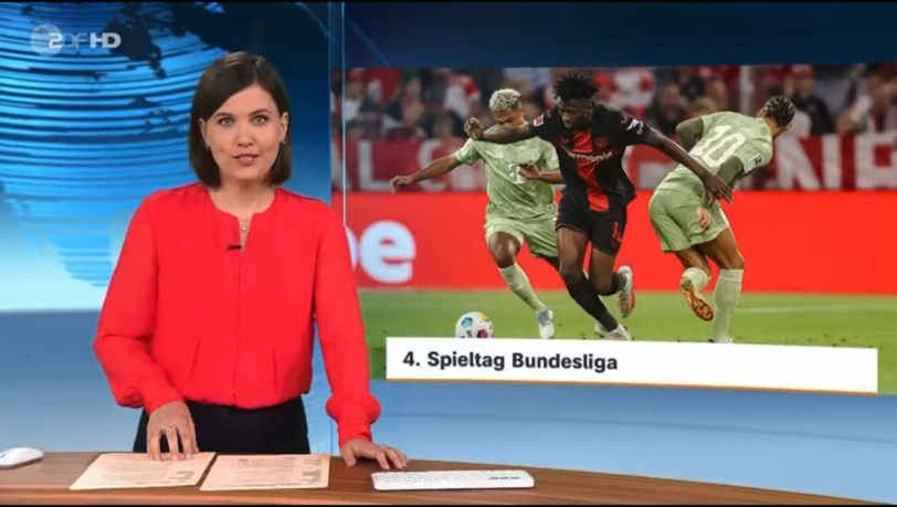 Im "heute journal" verkündete Hanna Zimmermann das Endergebnis des Bundesliga-Topspiels – die Partie war zu diesem Zeitpunkt allerdings noch nicht abgepfiffen...