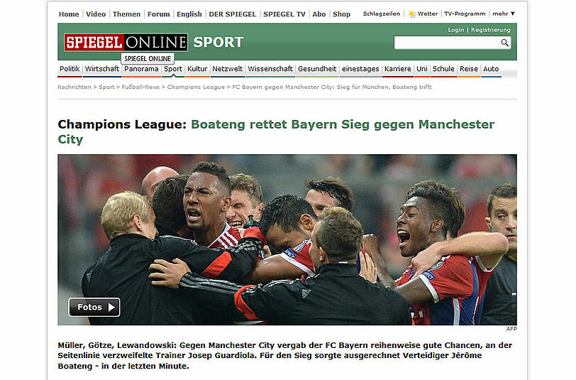 Ganz anders natürlich beim "Spiegel": Boateng wieder als "Retter".
