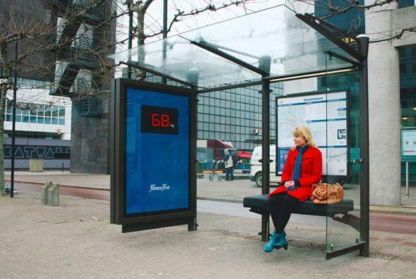 Guerilla Marketing ist eine äußerst amüsante Art der Werbung, hier für ein Fitnessstudio.