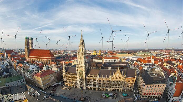 Große Windkraftwerke in der Stadtsilhouette? Das könnte bald Realität werden.