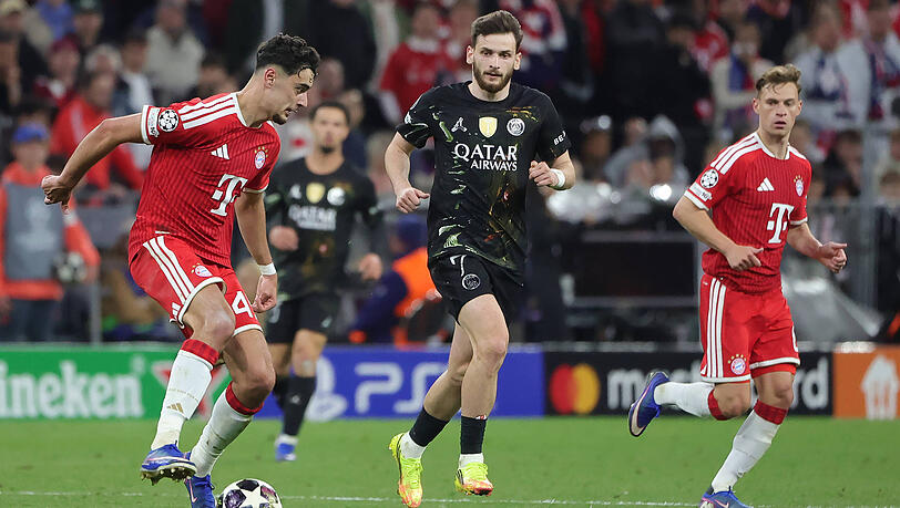 Für Aleksandar Pavlovic und den FC Bayern hieß im vergangenen Jahr die Endstation Paris Saint-Germain. Für Aleksandar Pavlovic und den FC Bayern hieß im vergangenen Jahr die Endstation Paris Saint-Germain.