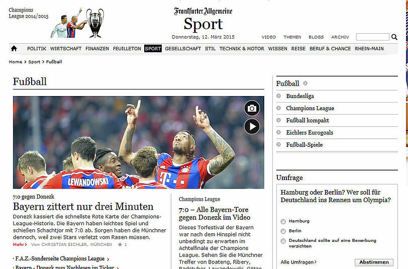Keine lange Zitterpartie, nämlich nur drei Minuten lang. So sieht's die FAZ.