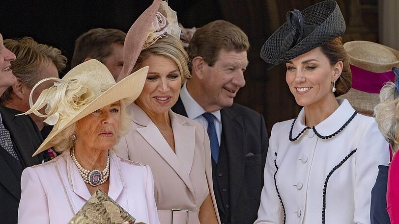 Herzogin Camilla ist vom "royalen Girls-Talk" zwischen Herzogin Kate und Königin Máxima "not amused".
