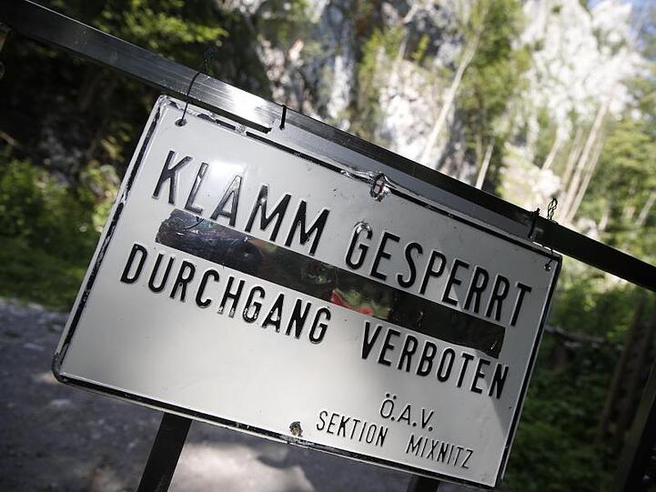 Die gesperrte Bärenschützklamm in der Steiermark.