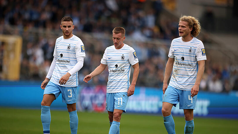 Niedergeschlagene Löwen: Niklas Lang, Fabian Greilinger und Jesper Verlaat (v.l.).