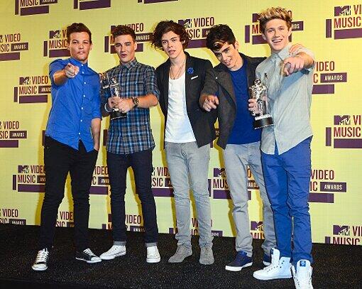Die britische Band One Direction, aufgenommen bei den MTV Video Music Awards in Los Angeles, California, USA, am 6. September 2012.
