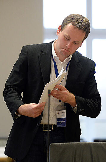 Kriminalhauptkommissar Robert Mahler während des Labor-Untersuchungsauschusses.