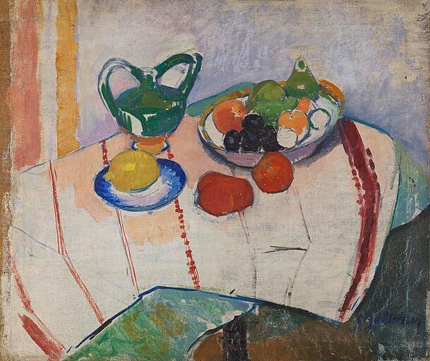 Es ist angerichtet: Olga Meerson hat 1905, da war sie um die 20, dieses famose Stillleben gemalt.