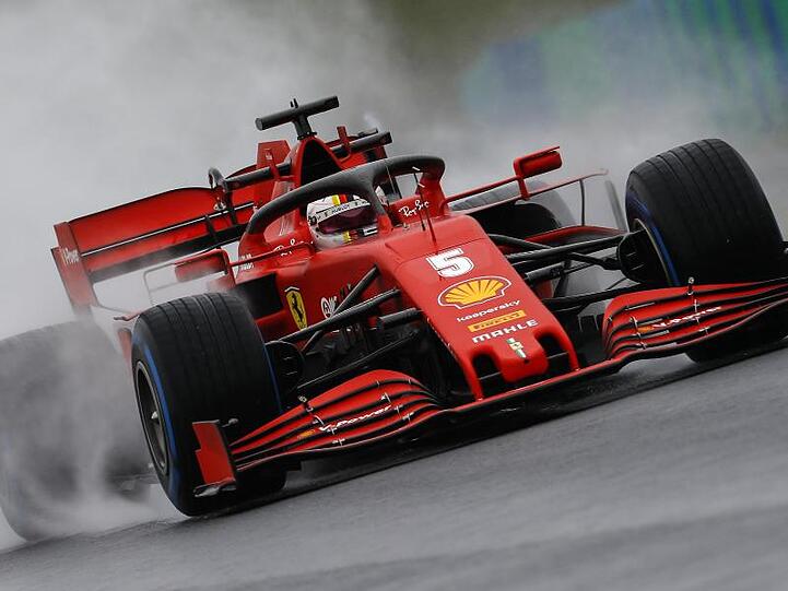 Sebastian Vettel aus Deutschland vom Team Ferrari auf dem Hungaroring.