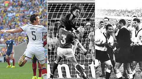 Immer war es spannend, immer war es emotional, immer waren es hart umkämpfte Begegnungen. Deutschland gegen Frankreich - ein Fußball-Evergreen in Bildern.