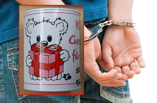 Diese Spardose für Kinder hatte der Dieb bei sich, als die Polizei ihn fasste.