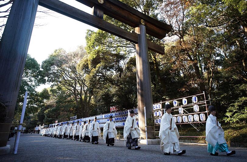 Eine Neujahrszeremonie in Japan.