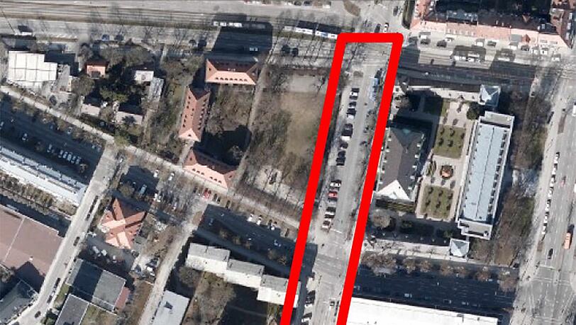 Der betroffene Bereich in der Winzererstraße. Der betroffene Bereich in der Winzererstraße.