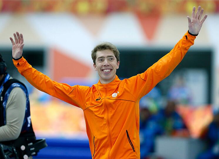 Jorrit Bergsma freut sich über den Sieg