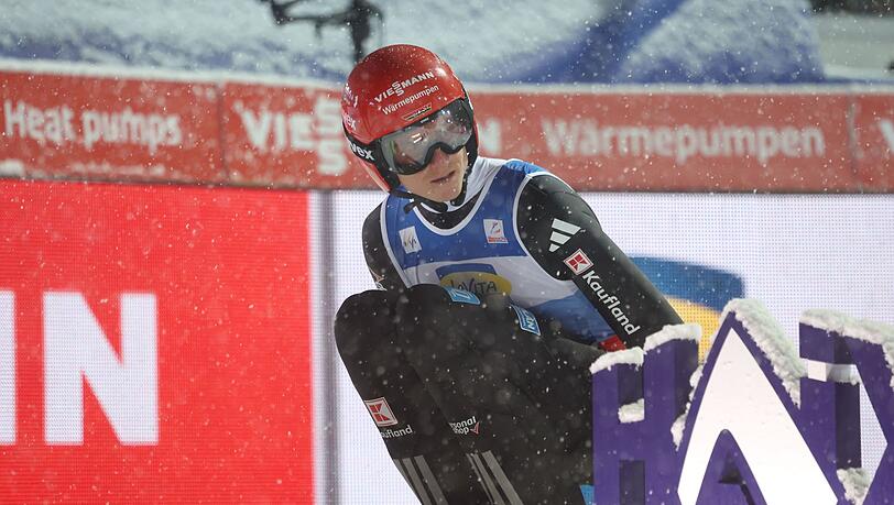 Karl Geiger schaffte es mit dem Team nicht auf das Podest.