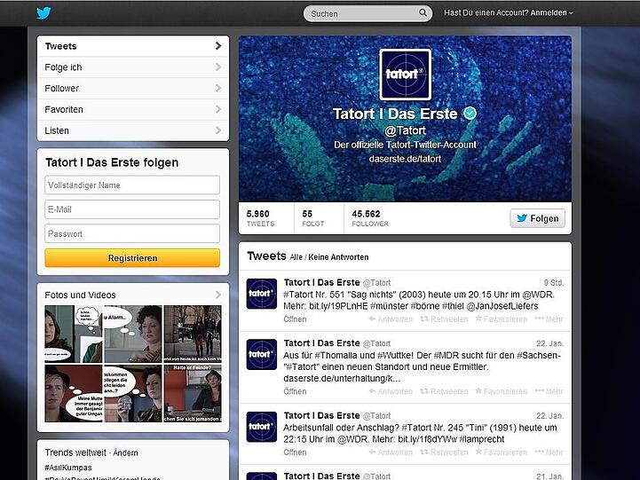 Der "Tatort" wird Sonntags auf Twitter heiß diskutiert und kommentiert