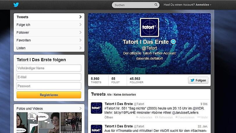 Der "Tatort" wird Sonntags auf Twitter heiß diskutiert und kommentiert Der "Tatort" wird Sonntags auf Twitter heiß diskutiert und kommentiert