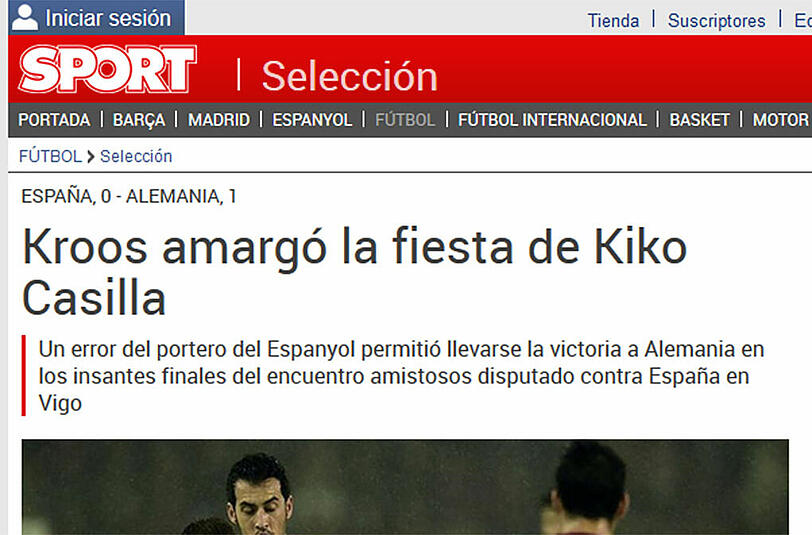 "Kroos hat die Feier von Kiko Casilla verdorben", findet sport.es