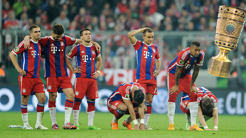 Enttäuschung und Frust: Die Bayern-Stars um Jérôme Boateng bei der Niederlage gegen den BVB 2015.