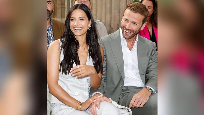 Amira Pocher und Christian Düren auf der Fashion Show von Marc Cain in Potsdam.