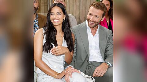 Amira Pocher und Christian Düren auf der Fashion Show von Marc Cain in Potsdam.
