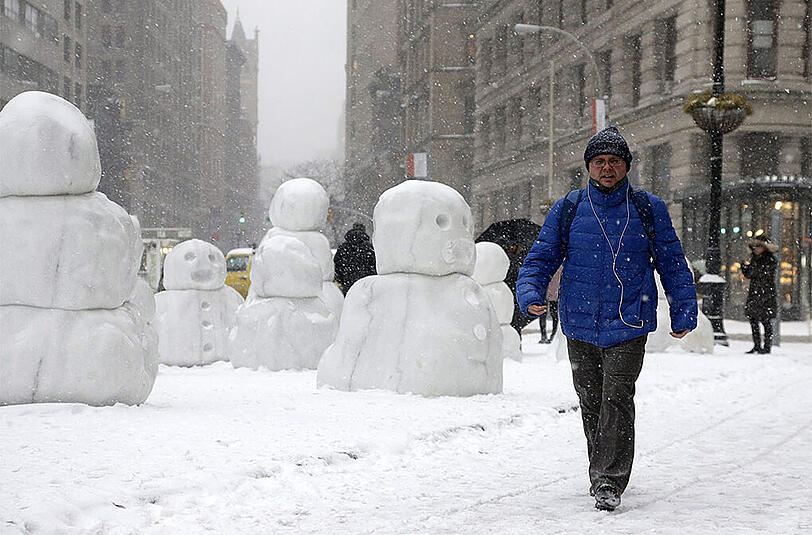 Der Big Apple friert. Bilder von Schneesturm "Juno" aus der Millionenmetropole.