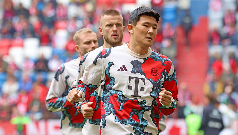 Nicht immer auf der Höhe: Die Bayern-Abwehr um Minjae Kim (vorn), Eric Dier und Konrad Laimer (hinten).