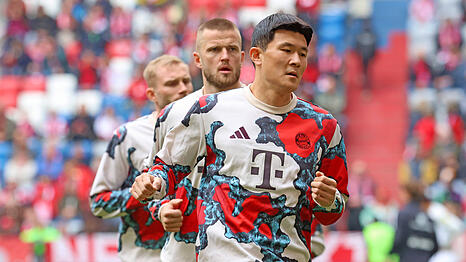 Nicht immer auf der Höhe: Die Bayern-Abwehr um Minjae Kim (vorn), Eric Dier und Konrad Laimer (hinten).