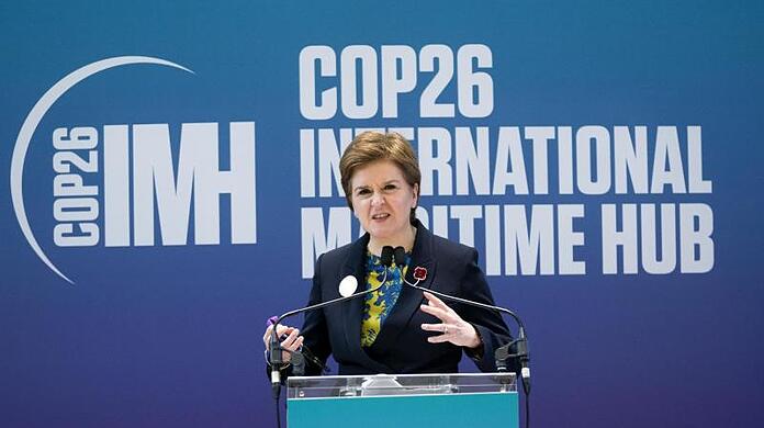 Die schottische Ministerpräsidentin Nicola Sturgeon empfängt Vertreter aus aller Welt zur Weltklimakonferenz in Glasgow. Die schottische Ministerpräsidentin Nicola Sturgeon empfängt Vertreter aus aller Welt zur Weltklimakonferenz in Glasgow.