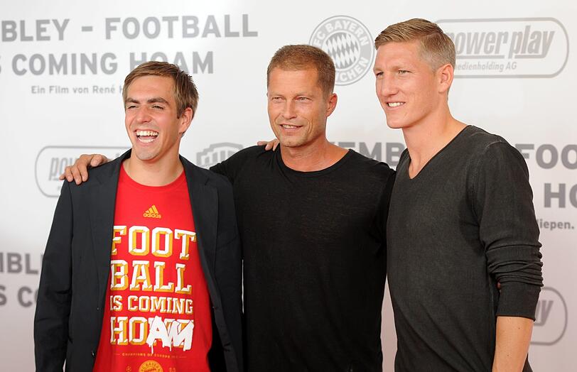 Bastian Schweinsteiger , Philipp Lahm  und der Schauspieler Til Schweiger.