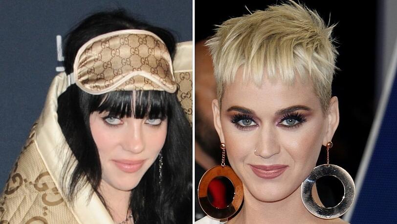 Billie Eilish war für Katy Perry (r.) "nur ein blondes Mädchen".