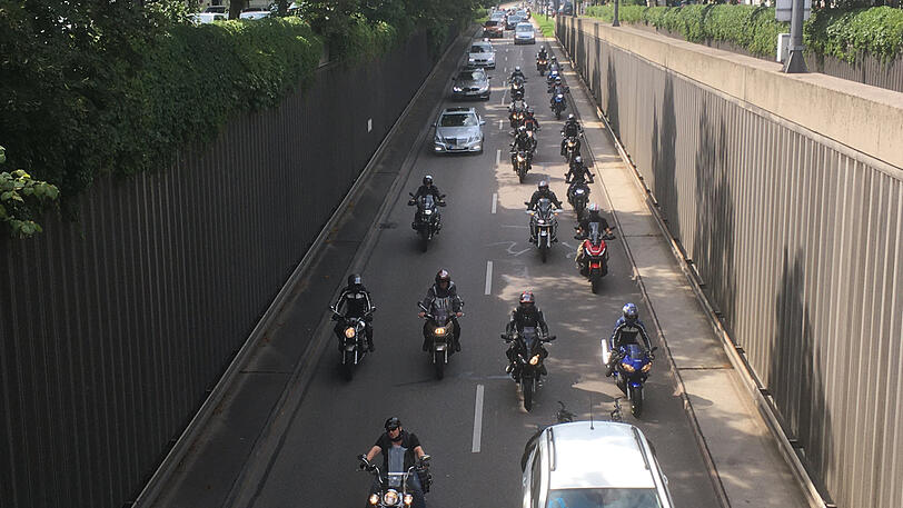 Auf dem Mittleren Ring waren tausende Biker unterwegs.