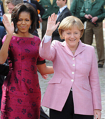Michelle Obama mit Angela Merkel