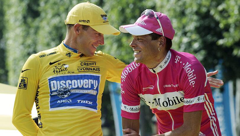 Lance Armstrong und Jan Ullrich bei der Tour de France 2005 Lance Armstrong und Jan Ullrich bei der Tour de France 2005