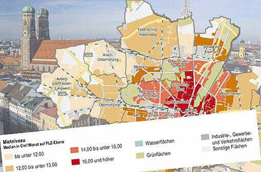 In den letzten beiden Jahren sind die Mieten in München deutlich gestiegen &ndash; aber nicht überall gleich stark. Wir schlüsseln nach Postleitzahl-Gebieten in München auf, was ein Quadratmeter im Schnitt kostet und wie stark die Mieten in den letzten beiden Jahren gestiegen sind. Der Spitzenreiter liegt bei 44,6 Prozent! Münchens teure Pflaster, wo das Wohnen noch einigermaßen bezahlbar ist - zum Durchklicken!