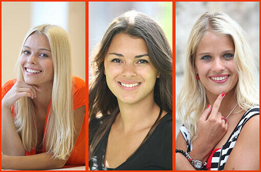 Katherina, Alexandra und Sandra - auch unsere nächsten drei hübschen Kandidatinnen verbindet ein Traum: Model werden.