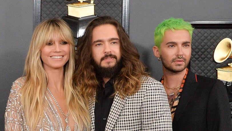Heidi Klum, Tom Kaulitz und Bill Kaulitz (v.l.) bei den Grammys.
