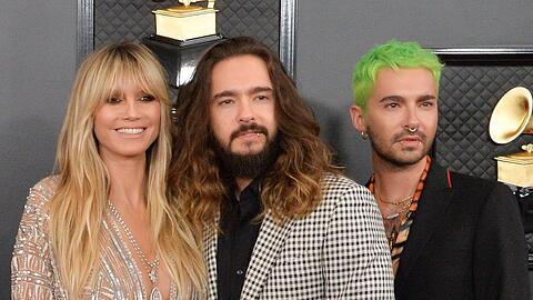 Heidi Klum, Tom Kaulitz und Bill Kaulitz (v.l.) bei den Grammys.