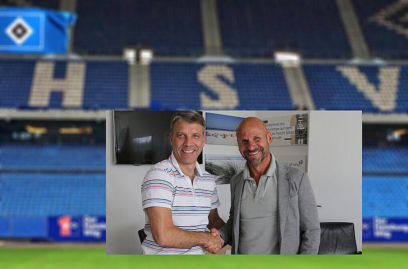 HSV-Sportchef Peter Knäbel (links) und der neue HSV-Co-Trainer Bernd Trares.