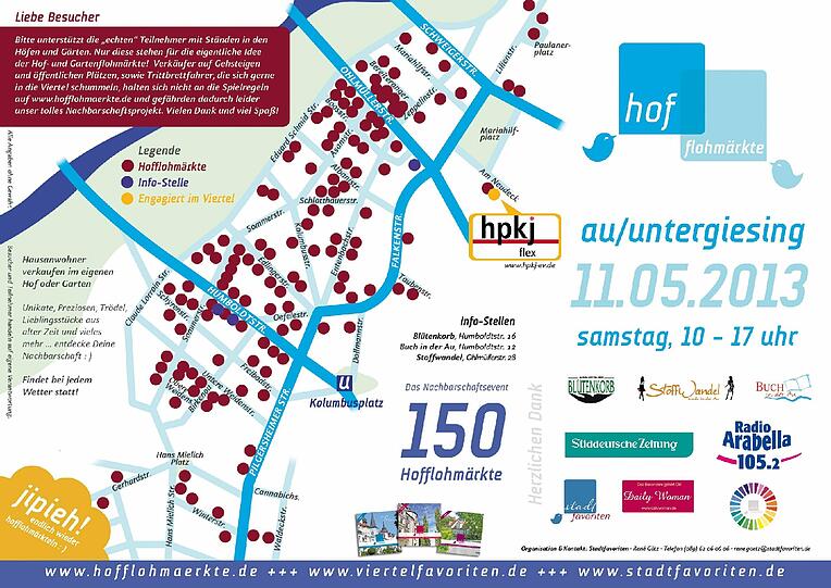 Hier sind alle angemeldeten Stände in Untergiesing und der Au eingezeichnet.