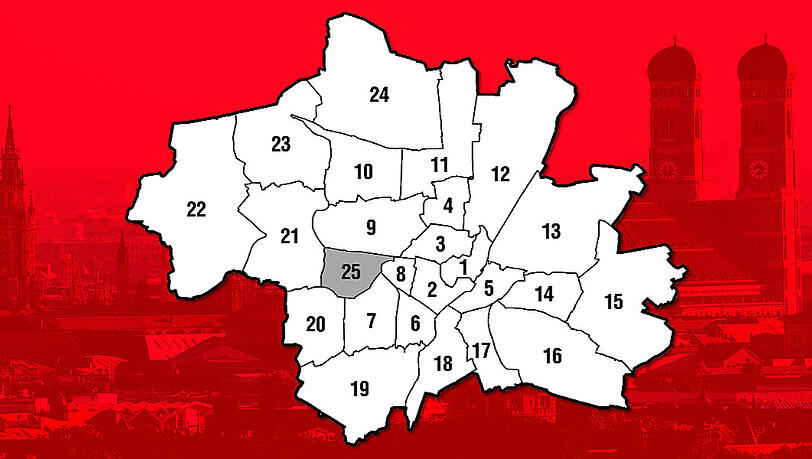 Der Stadtbezirk Laim (25). Der Stadtbezirk Laim (25).