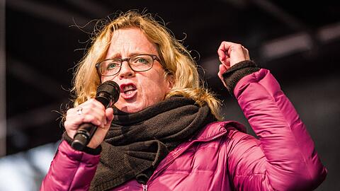 &bdquo;Ich finde es grotesk, was Söder gerade tut.&ldquo; Natascha Kohnen bei der &bdquo;Jetzt gilt&rsquo;s&ldquo;-Großdemonstration am Mittwoch in München.