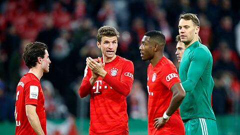 Bayerns Poker-Trio: Thomas Müller (l.), David Alaba und Manuel Neuer (r.) zögern noch, ihre Verträge zu verlängern.