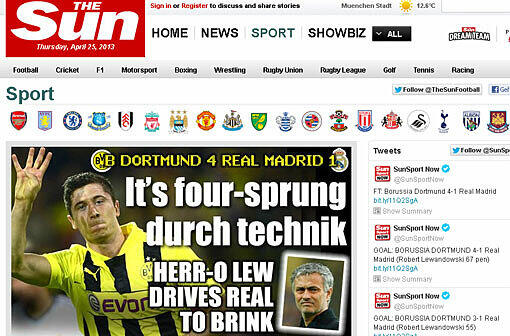 "The Sun" hat ein lustiges Wortspiel parat: Vorsprung durch Technik